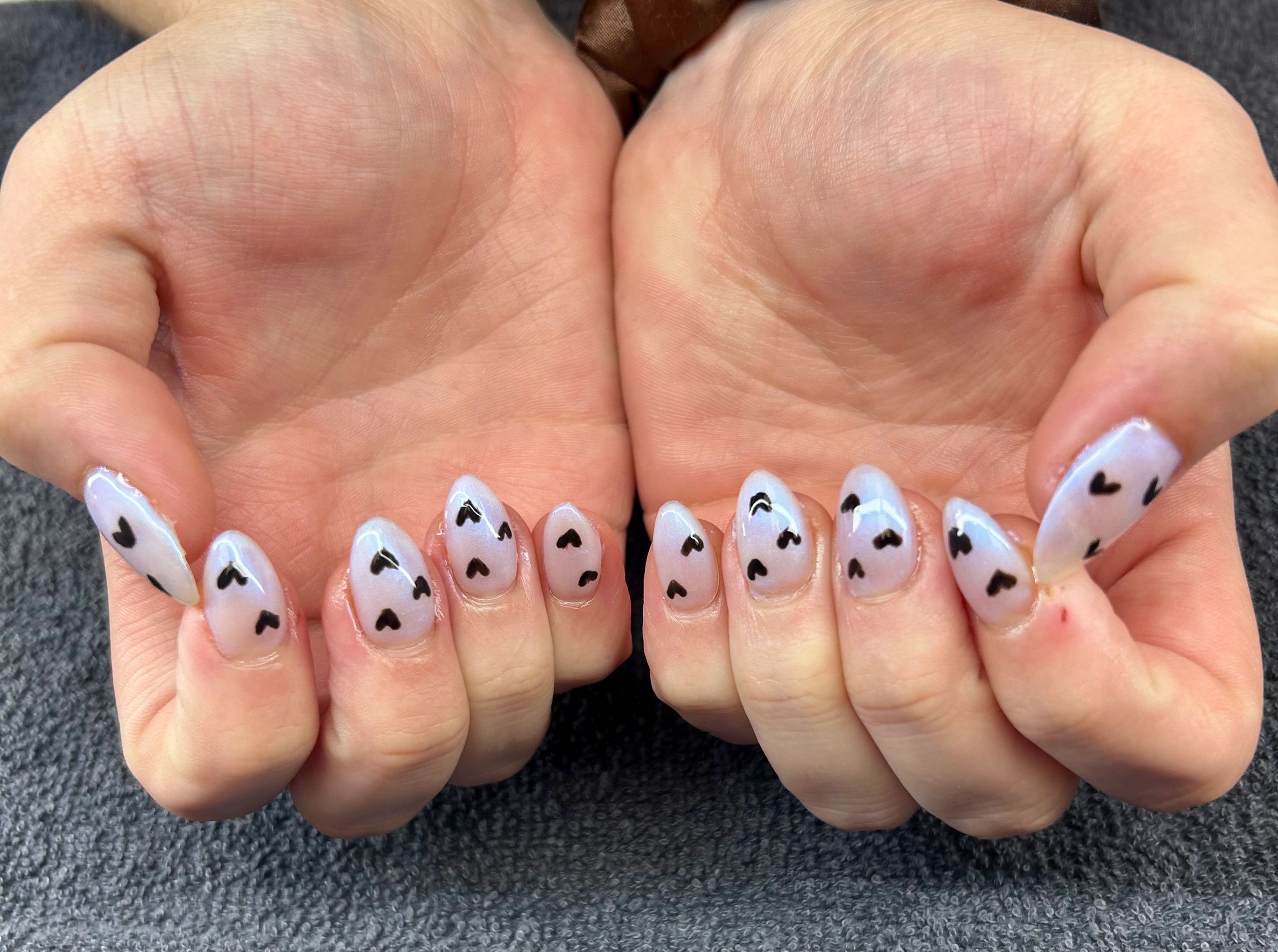 Lavender heart nail art